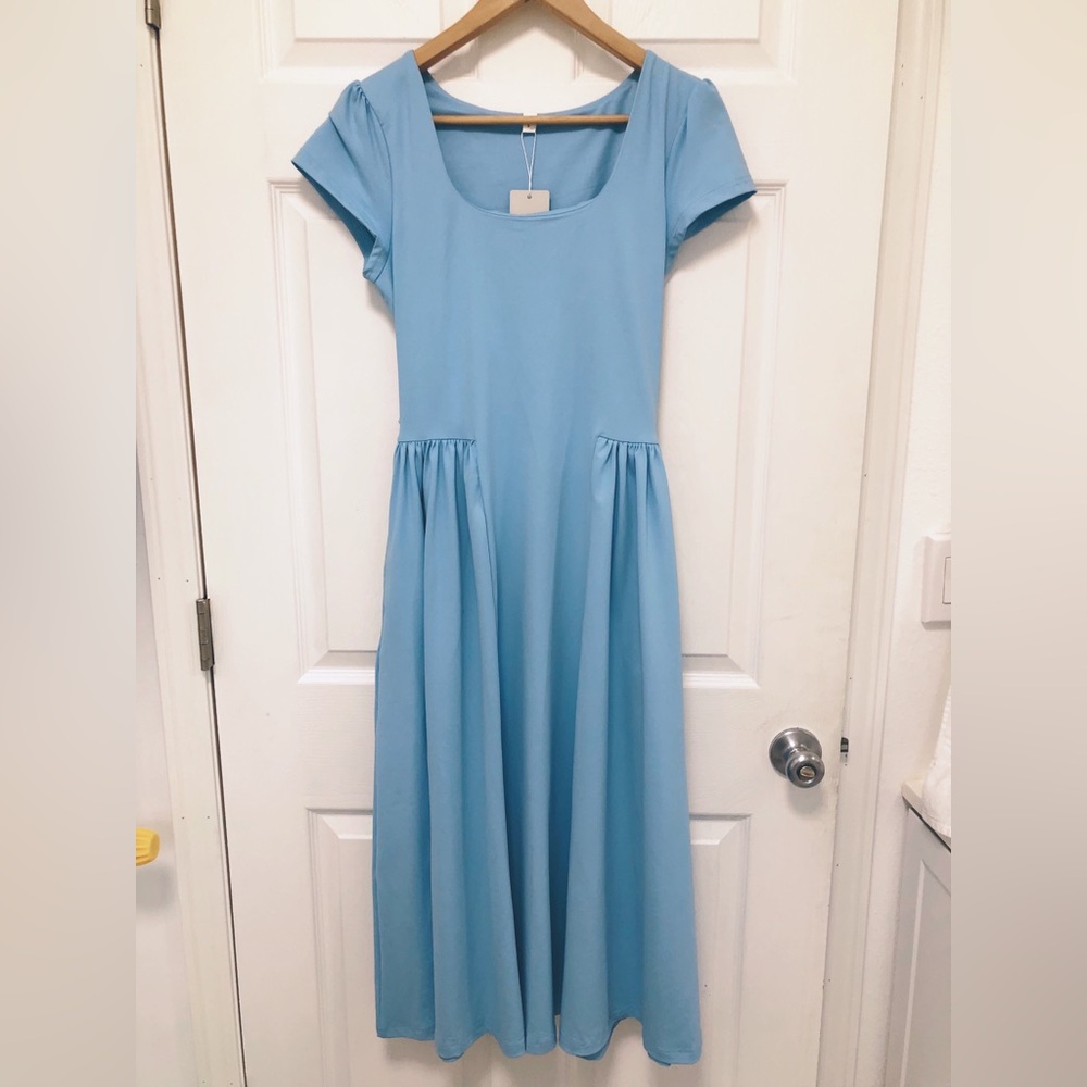 Blue Knit Stretchy Dress Size Small